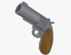 Simple Revolver Low-poly 3D model