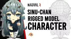 Sinu-chan Chibi - Anime Chibi Low Poly RIGGED Blender Model Low-poly 3D model