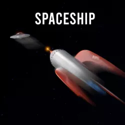 Spaceship and UFO Low-poly 3D model