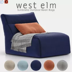 Sunbrella Outdoor Bean Bags 3D model