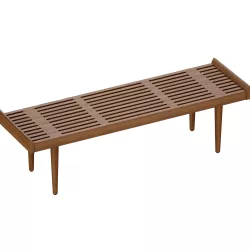 Tate Walnut Slatted Bench Crate and Barrel 3D model