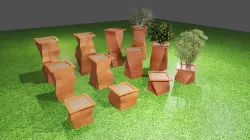 Terra cotta  pot design 2 Low-poly 3D model