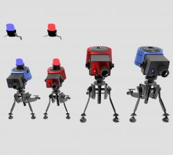 Turret Sentry and Mini- 4 models 2 Colors- Low-poly 3D model
