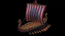Viking longship  Low-poly 3D model