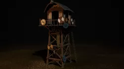 Viking Modular Watchtower Game-Ready Low-poly 3D model