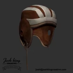 Vintage Leather Football Helmet Low-poly 3D model