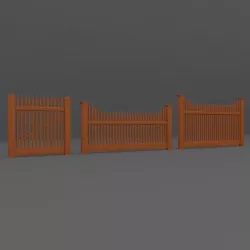 Wood Fence Low-poly 3D model