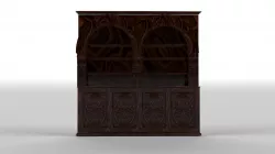 Wooden bookcase 3D model