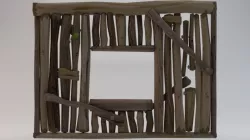Wooden Window Wall  Low-poly 3D model