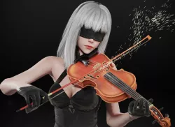 10E - The Violinist Low-poly 3D model