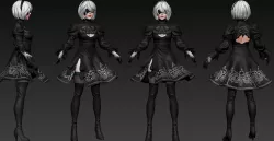 2B Fanart - Basemesh 3D model