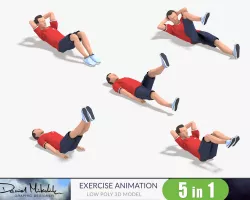 5 Exercise Animations Small Pack  Low-poly 3D model