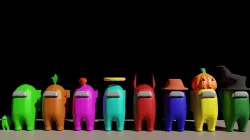 Among Us 3d models fully Rigged with Hats 3D model