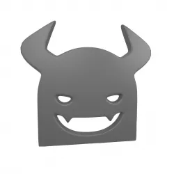 Angry Face with Horns Symbol V1 001 Low-poly 3D model