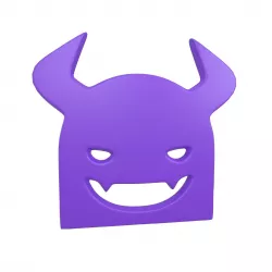 Angry Face with Horns Symbol V1 002 Low-poly 3D model