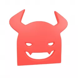 Angry Face with Horns Symbol V1 003 Low-poly 3D model