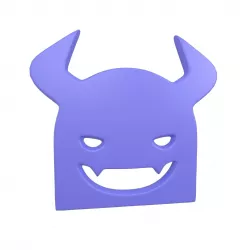 Angry Face with Horns Symbol V1 004 Low-poly 3D model