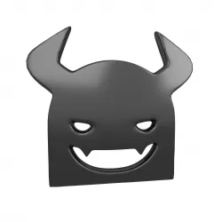 Angry Face with Horns Symbol V1 005 Low-poly 3D model