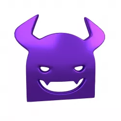 Angry Face with Horns Symbol V1 006 Low-poly 3D model