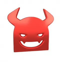 Angry Face with Horns Symbol V1 007 Low-poly 3D model