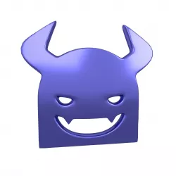Angry Face with Horns Symbol V1 008 Low-poly 3D model