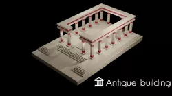 Antique building Low-poly 3D model