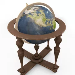 Antique Globe cartoon low poly 3D model