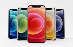 Apple iPhone 12 All Official Colors - Black White RED Green Blue Low-poly 3D model