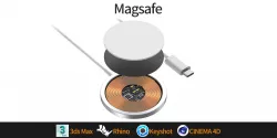 Apple Magsafe wireless charger 3D model 3D model