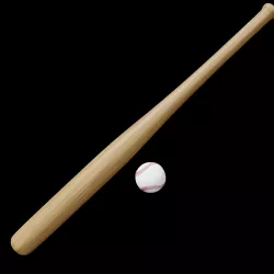 Baseball bat and ball Low-poly 3D model