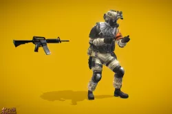 Battle Royale Soldier 1 Low-poly 3D model