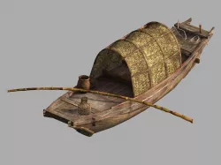 Beach-coast-fishing boat 02 3D model
