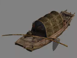 Beach-coast-fishing boat 03 3D model