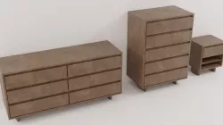Bedroom Furniture Set Low-poly 3D model