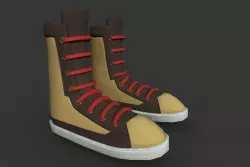 Boots Black Low-poly 3D model
