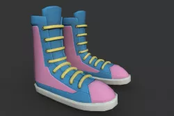 Boots Blue Low-poly 3D model