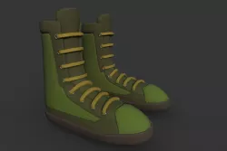 Boots Green Low-poly 3D model