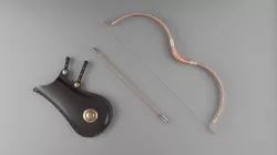 Bow with quiver and arrow Low-poly 3D model