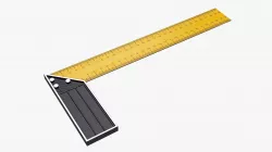 Carpenter ruler L-shape 3D model