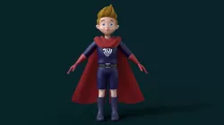 cartoon boy comic boy  Low-poly 3D model
