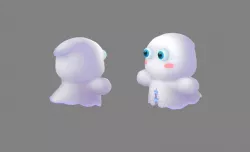 Cartoon ghost Low-poly 3D model