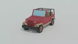 Cartoon jeep Low-poly 3D model