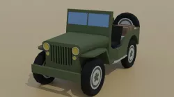 Cartoon military jeep Low-poly 3D model