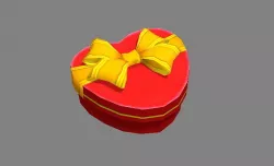 Cartoon red heart-shaped gift box Low-poly 3D model