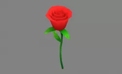 Cartoon rose Low-poly 3D model
