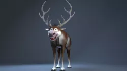 cartoon snow deer  Low-poly 3D model