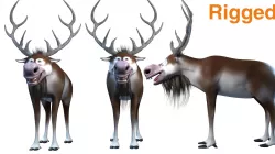 cartoon snow deer Low-poly 3D model rigged  Low-poly 3D model