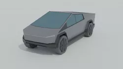 Cartoon tesla cybertruck  Low-poly 3D model
