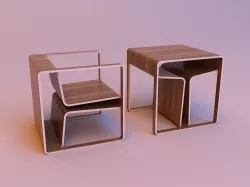 Chair and table - one-stop solution 3D model