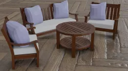 chairs and table Low-poly 3D model